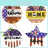 American Independence Day Wooden Welcome Sign Decorative Lighted Home Decor