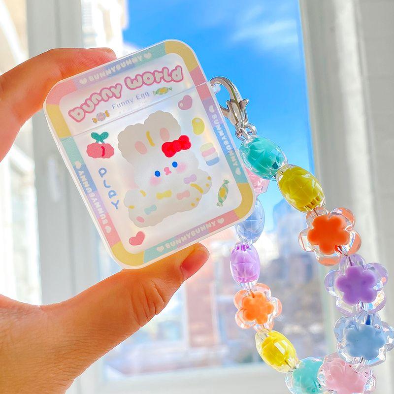 

Полуприготовленный Нефрит Оригинальный Маленький Чехол для Наушников в Виде Кубика Льда с Кроличьими Ушками, Подходит для Airpods 3-го Поколения Pro 2-го Поколения Apple airpods 4 Generation