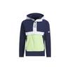 adidas Color Block Letter Print Hooded Jacket, Men Daily Sports Street Outerwear Blue HY0976