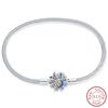 Real 925 Sterling Silver 17-20CM Butterfly Pet Ocean Starry Sky Original Bracelet Fit for Wedding Fine Jewelry DIY Making