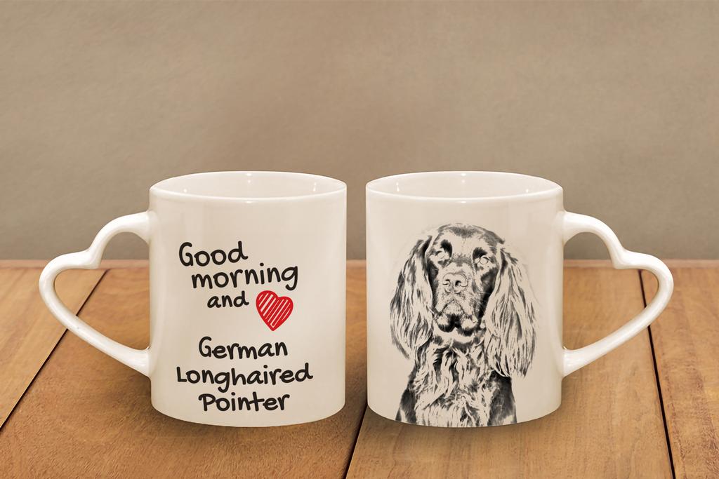German Wirehaired Pointer I - cup with a dog, adorable cup with a heart-shaped handle, universal gift from the Art-Dog brand