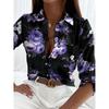 Fashion Women's Chain Flower Printed Shirt Women's Long Sleeve Tops Cotton Office Spring and Autumn Casual Loose Tops