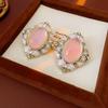 Baroque Style Zircon Earrings,Ornate Filigree Gemstone Earrings,Vintage Gemstone Drop Earrings,