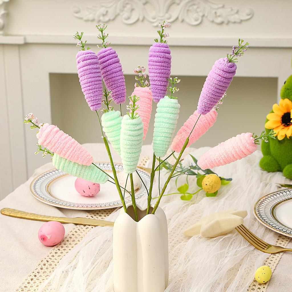 Easter Radish Branch Decoration Easter Decorative Simulation Ornaments Easter Table Decoration Supplies