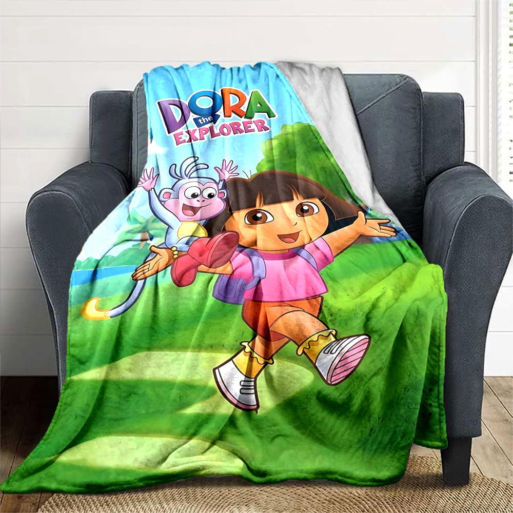 Dora'S Adventure Nature Flannel Blanket Super Soft Warm Cozy Blanket For Sofa Bed Office Travel Allseason Home Decor Gift