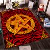 Vintage Red and Gold Pentagram Pattern Carpet with Ornamental Details Suitable for use as an anti-slip for living room bedroom sofas
