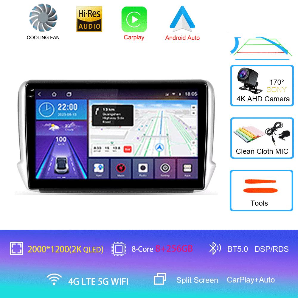 For Peugeot 2008 208 Series 2012 2013 2014 - 2018 Car Radio Android 14 Navigation Multimedia Player Carplay Auto Stereo BT Video