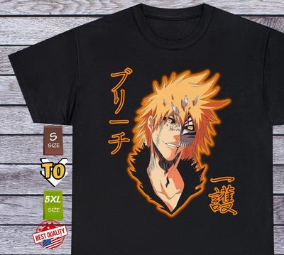 Ichigo Kurosaki T Shirt Bleach Tee 90s Anime Clothing Manga Cosplay Japanese