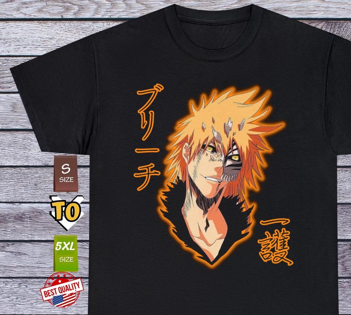Ichigo Kurosaki T Shirt Bleach Tee 90s Anime Clothing Manga Cosplay Japanese S