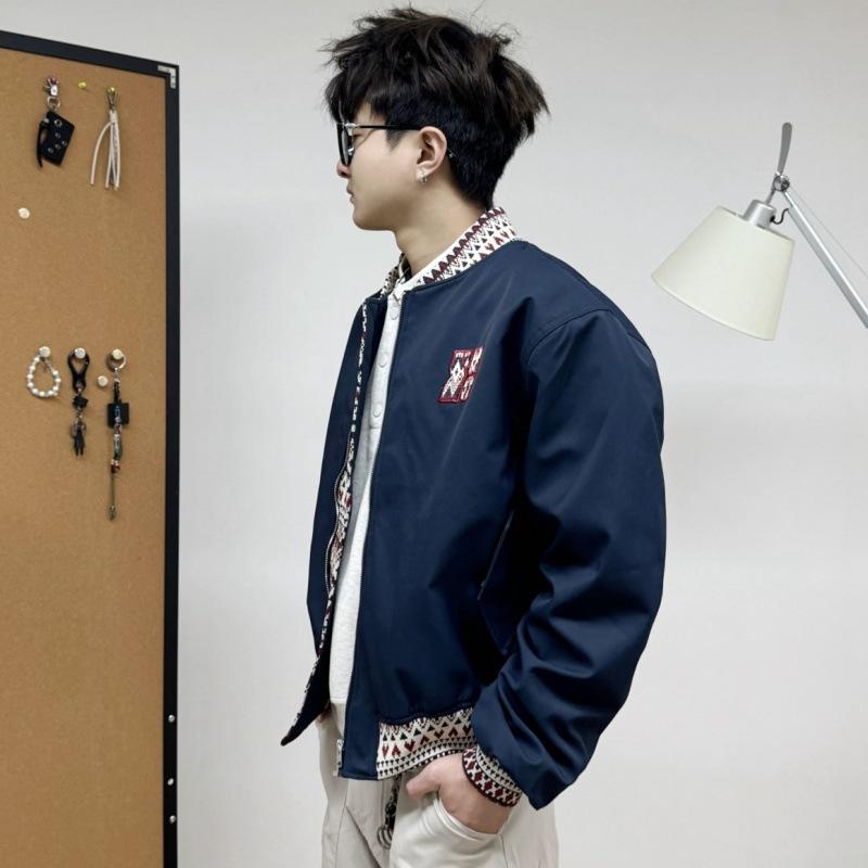 

Зимняя этническая жаккардовая куртка с хлопковой подкладкой, новая свободная куртка с хлопковой подкладкой для пары, дизайн в стиле бейсбольной формы. XL