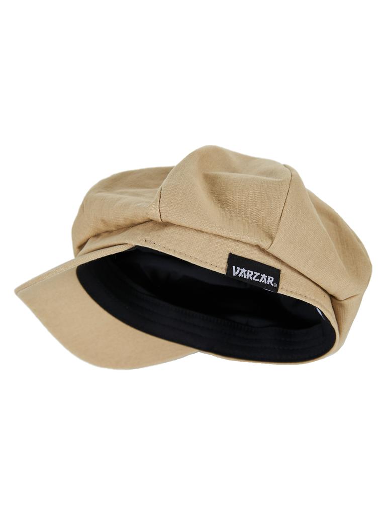 Bajal Herringbone Label Newsboy Cap Beige