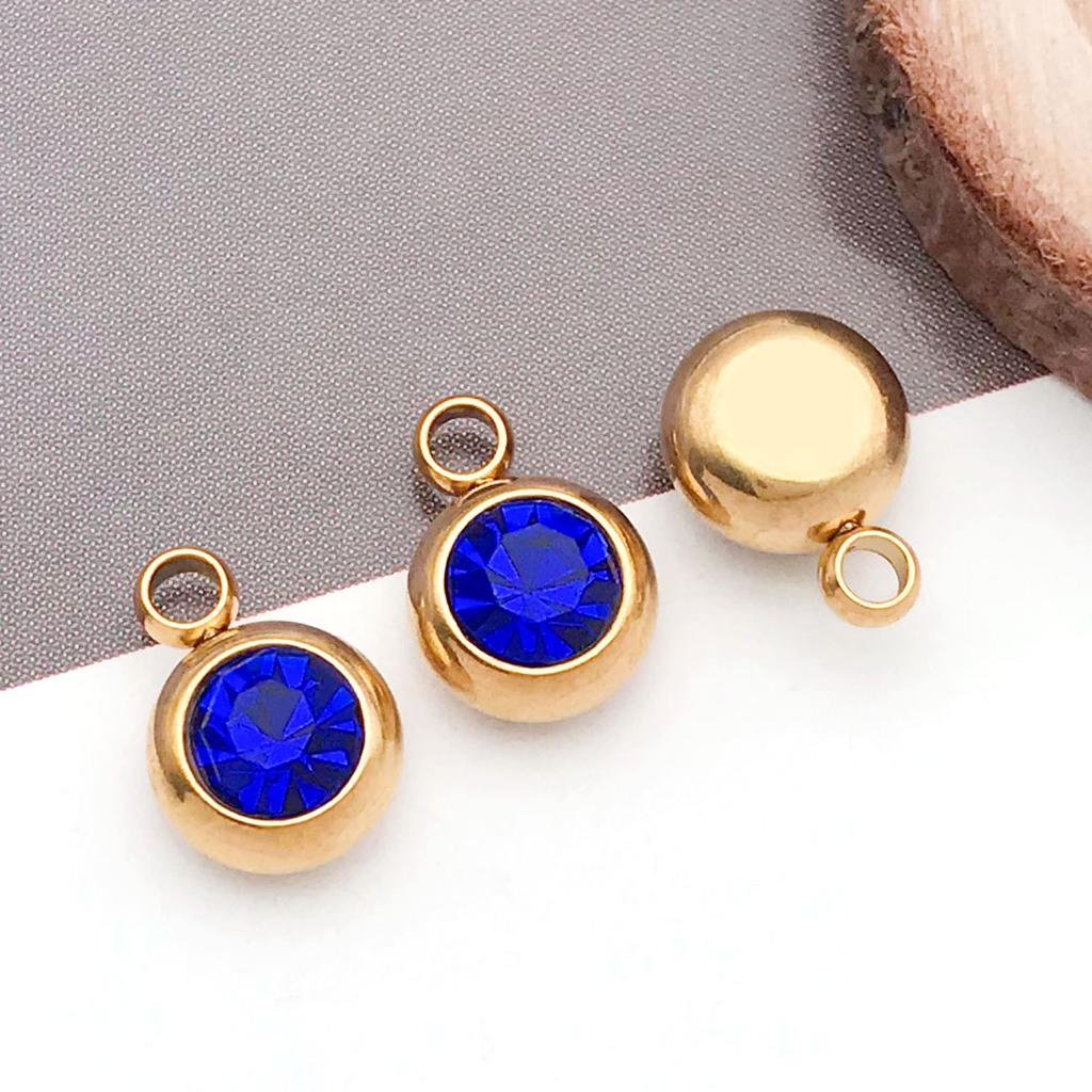 DIY alloy jewelry accessories inlaid with colored diamonds, twelve-star birthstone, birthstone, zodiac stone necklace, bracelet, small pendant.