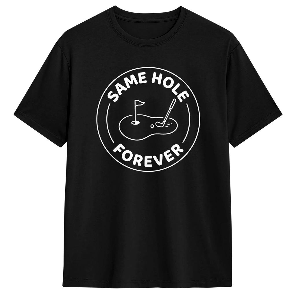 Unisex Same Hole Forever Funny Golf Minimalist Design Tshirts Cotton Tops Beach Y2k Retro Shortsleeved Tshirt O Neck Tshirt