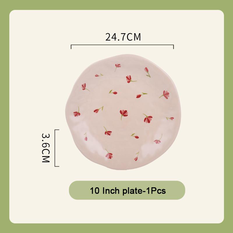 SOLECASA Ceramic Dinner Plates Soup Bowl Rice Salad Bowl Coffee Mug Floral pattern Kitchen Dinnerware Dinner Dish Microwave safe