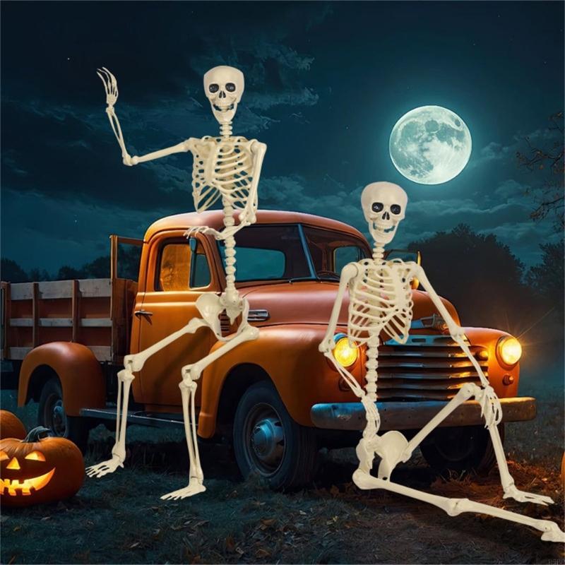 Full Body Realistic Plastic Skeleton For Halloweens Scare Props And Party Setups