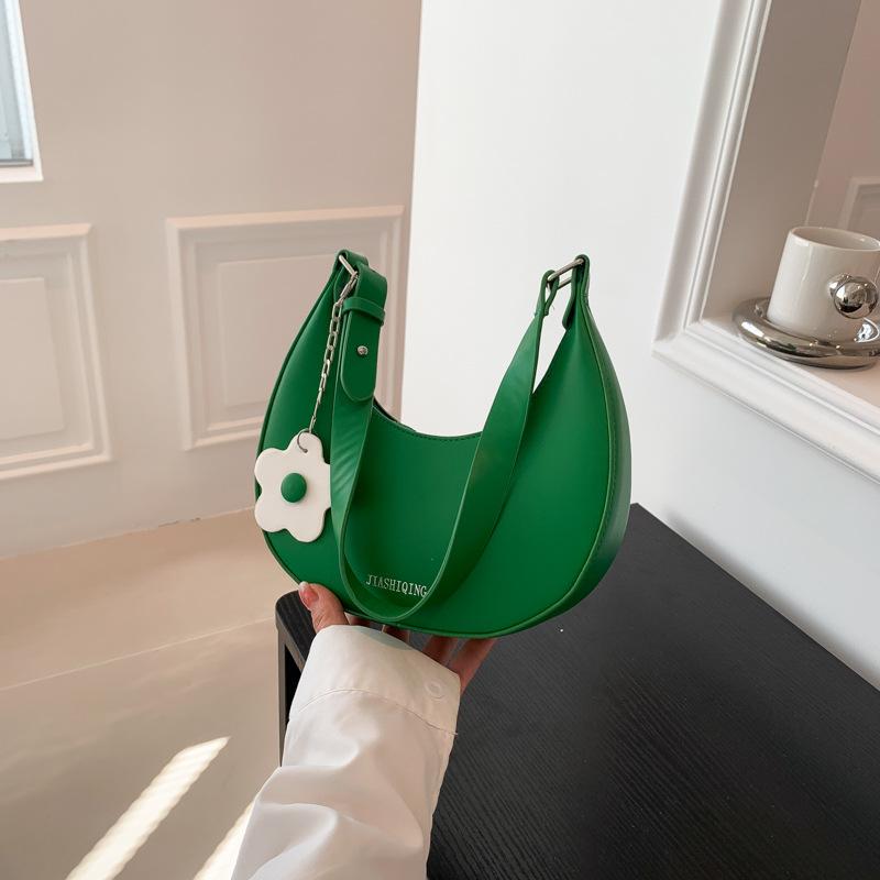 Strukturierte kleine Tasche 2025 Frühling und Sommer neue Damentasche Kontrastfarbe Schulter-Achseltasche Halbmondtasche