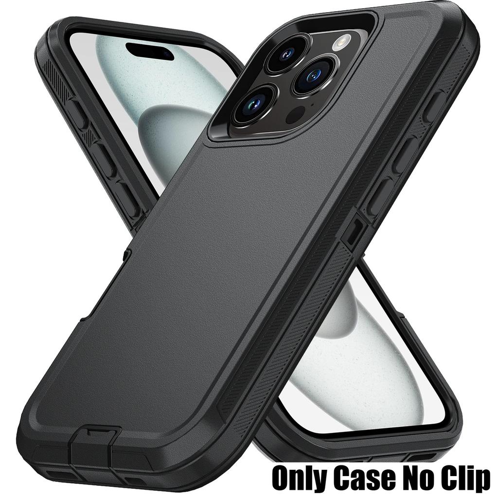 Military Defender Shockproof Armor Phone Case For IPhone Air 17 16 Pro Max 15 14 Plus 13 12 11 Smooth-Touch Ott PC+TPU Box Non-slip Protect Cover Clip