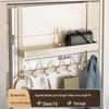 Drill-Free Over-the-Door/Wall Hook Rack with Double Storage - 40cm Arm