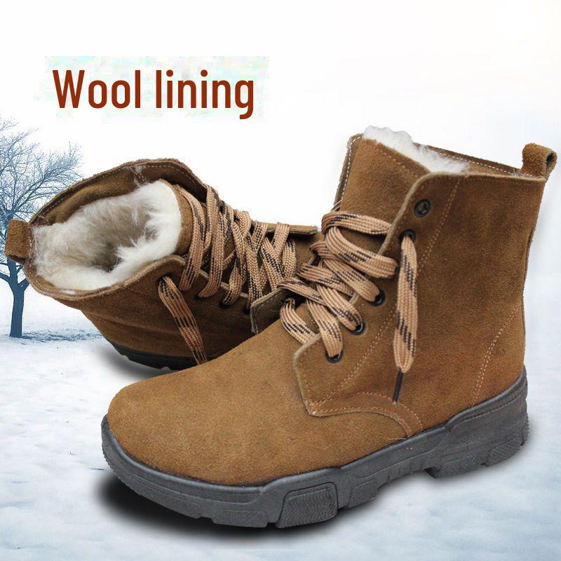 

Мужские утолщенные меховые шерстяные ботинки Martin для снега и сварки 43