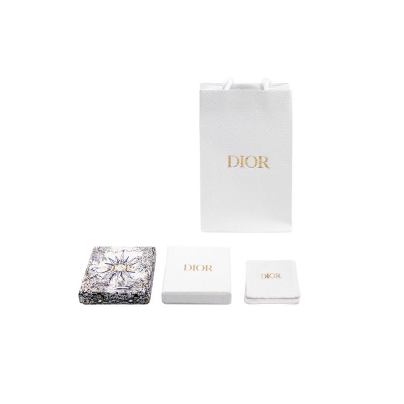 Dior Heart Pattern Metal Earrings Women earrings Gold White E3292WOMCY