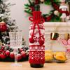 3Piece Festival Snowflake Knits Wine Bottle Sleeves Wine Bottle Cover For Christmas Celebration Festival Wine Dress