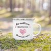 Merci Maitresse French Printed Mug Creative Coffee Cups Drinks Dessert Milk Enamel Cup Vintage Handle Drinkware Gift for Teacher