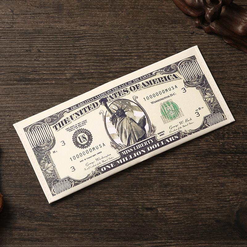 Men's Creative Wallet: Currency Print Canvas Card Holder, Customizable Designs Available
