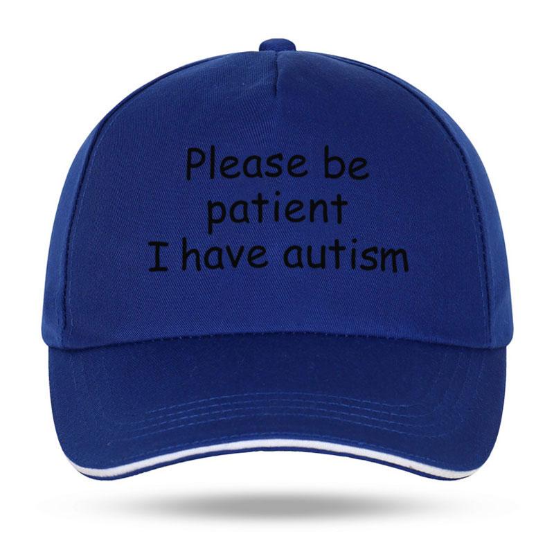 Please Be Patient I Have Autism Cap Baseball Cap Hat Outdoor Fish Women Printed Czapka Bonnet Spring Casual Unisexs cap