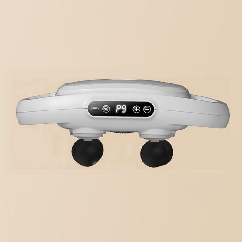 

Массажный пистолет для фасций с шестью насадками, 9 режимов, профессиональный, для расслабления мышц талии, спины, рук и тела, беспроводной, вибрационный Type C Charge белый