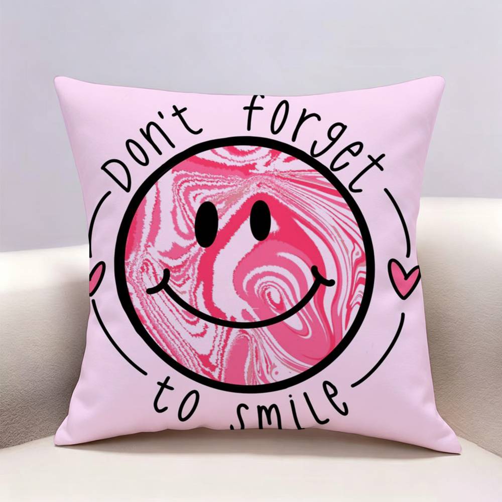 Smile Cartoon fun cute Doublesided print Pillow Case Pattern Printed Pillowcase For Living Room Sofa Cushion Cover