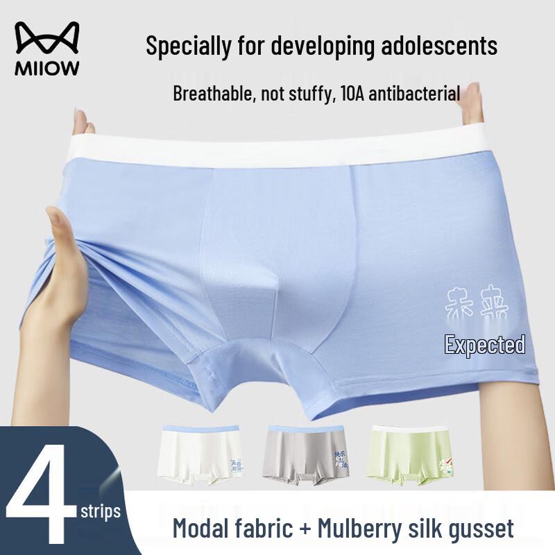 Mao Ren Youth Modal Antibacterial Boxer Briefs L