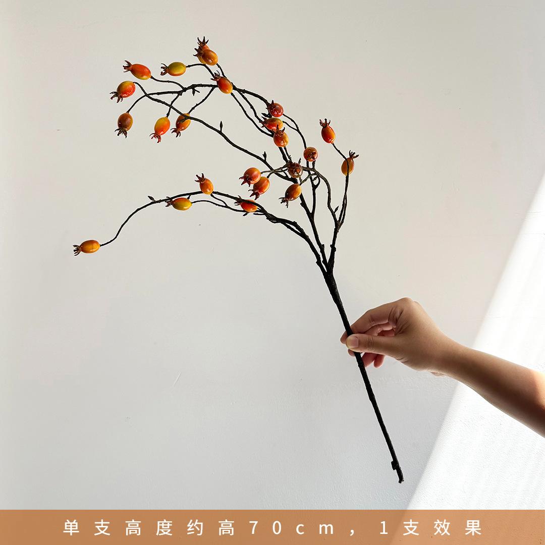 Simulated Wild Persimmon Branches Artificial Plants Flower Arrangement Fruit Branch Artificial Flower Decoration Simulated Fruit
