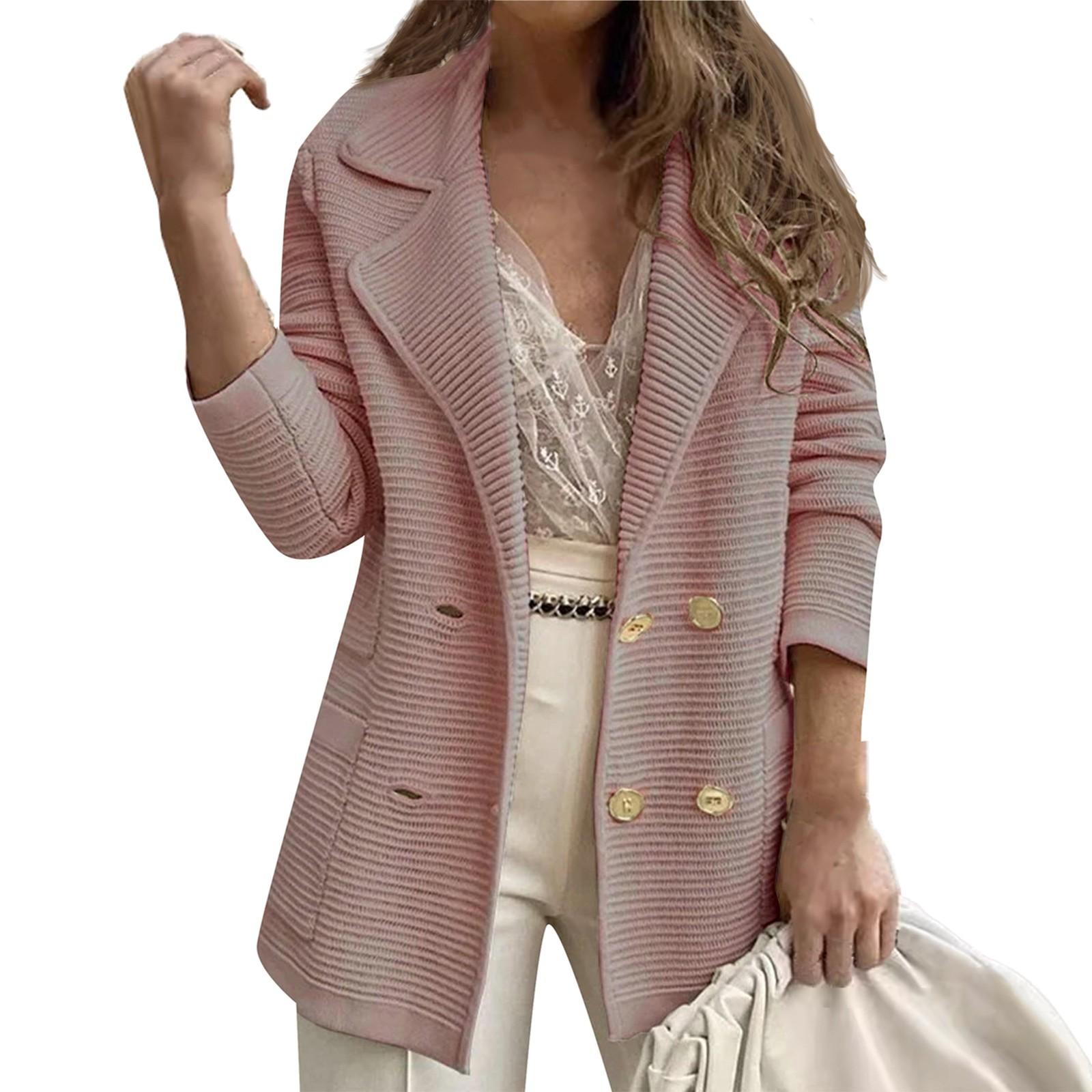 

Женские короткие фактурные деловые повседневные рабочие куртки с пуговицами и лацканами, с открытым передом, с длинным рукавом, осенний наряд XL