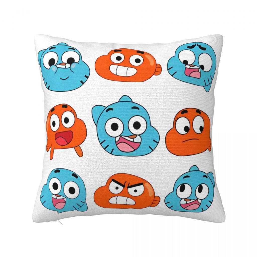 Cartoon Game Gumballs Square Pillowcases Seat Cushion Case Cute Decorative Pillowcase 45*45