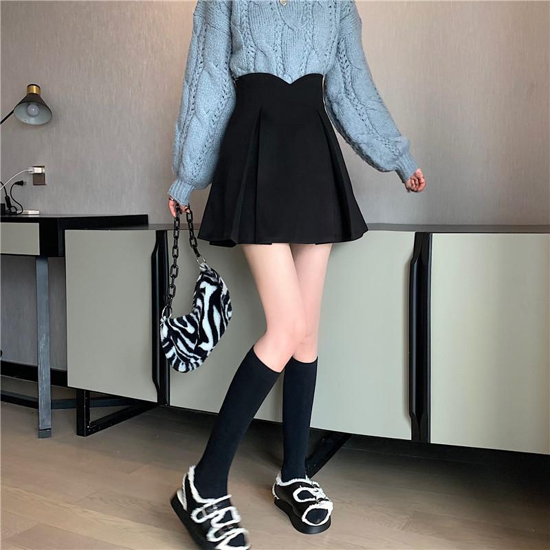 Pleated Skirt Plus Size Women's High Waist Puffy Skirt Umbrella Skirt Spring Summer Student Slimming Anti-Exposure A-Line Short Skirt