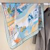 Versatile Light Blue Silk Silk Scarf Women'S 100% Mulberry Silk Square Scarf Spring And Autumn Foreign Style Small Scarf With Shirt