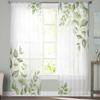 Natural Style Of Plant Leaves Sheer Curtains for Kids Bedroom Living Room Voile Window Curtains Tulle Drapes