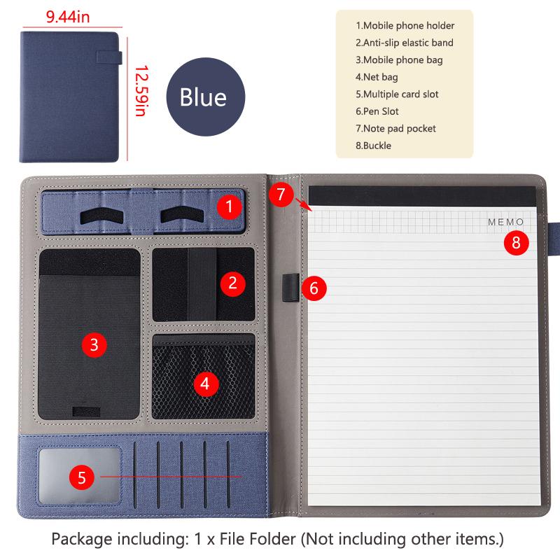 Univerzitní kožený blok A4 Složka portfolia Magnetická schránka Obchodní manažer Složky Držák dokumentů Kancelář