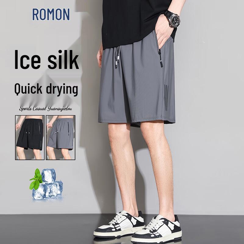 ROMON Men s Ice Silk Casual Shorts XL