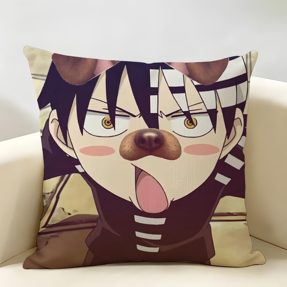 SSoul Eater Anime Evans Cushion Cover Natural Linen Organic Fabric DoubleSided Printing Room Sofa Decor Pillow Case