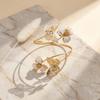 Gold Color Butterfly Flower Arm Cuff Metal Flower Cuff Arm Ring New Floral Open Cuff Armlet  Women