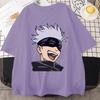 Anime T Shirt Funny Satoru Gojo Graphic Printed Short Sleeve Unisex Casual Personality Round Neck Loose Tees