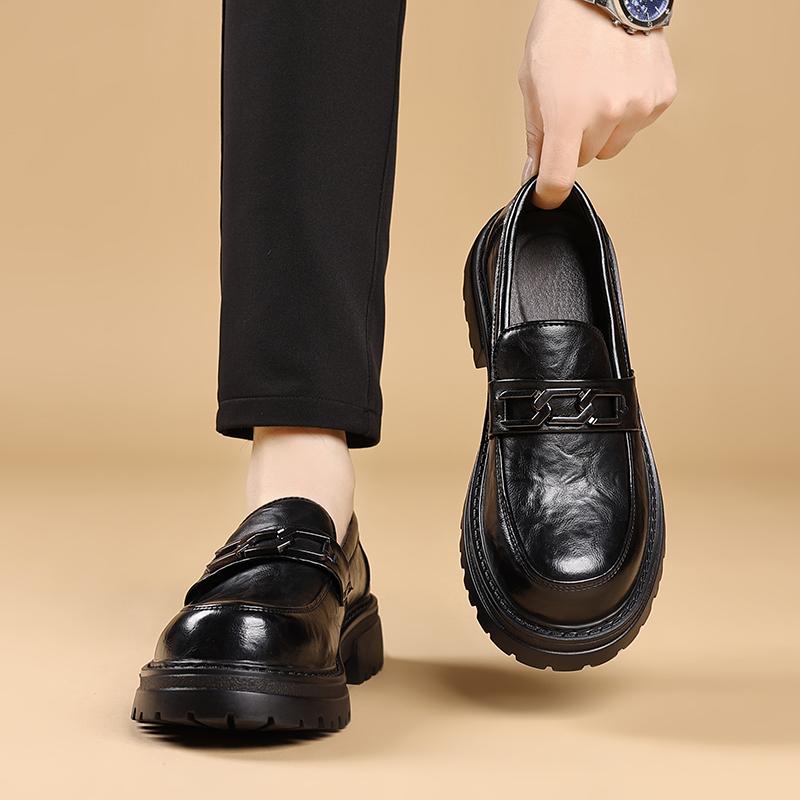 New Style Thick Soled Pure Black Comfortable Footwear Lace Up Black Shoes School Shoes/Work Shoes For Men JZ-506-66