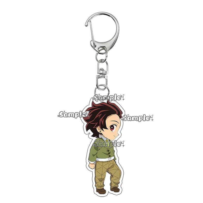 5cm Acrylic Anime Cartoon Kamado Nezuko Agatsuma Tanjiro Giyuu Q Version Keychain Game Character Backpack Pendant Charm Gift Toy