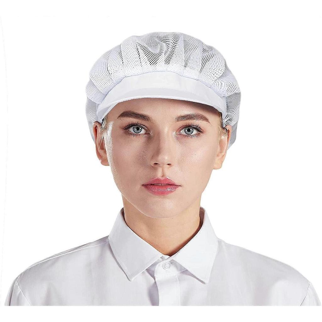 3pcs Chef Hat Kitchen Cooking Chef Cap Food Service Hair Nets5456cm), White