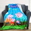 Pig Peppa Print Flannel Blanket High Quality Warm Comfortable Cover for All Seasons Perfect for Gifts Home Decor