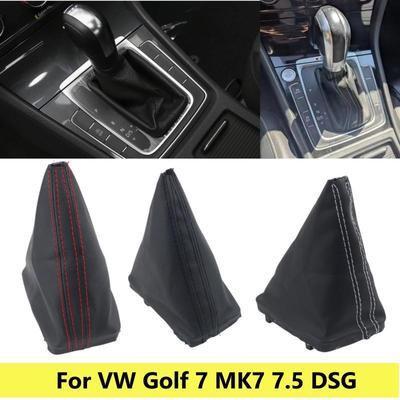 Left Driver Side Leather Gear Shift Knob Lever Shifter Case Gear Shift Collar For Volkswagen VW Golf 7 MK7 7.5 DSG