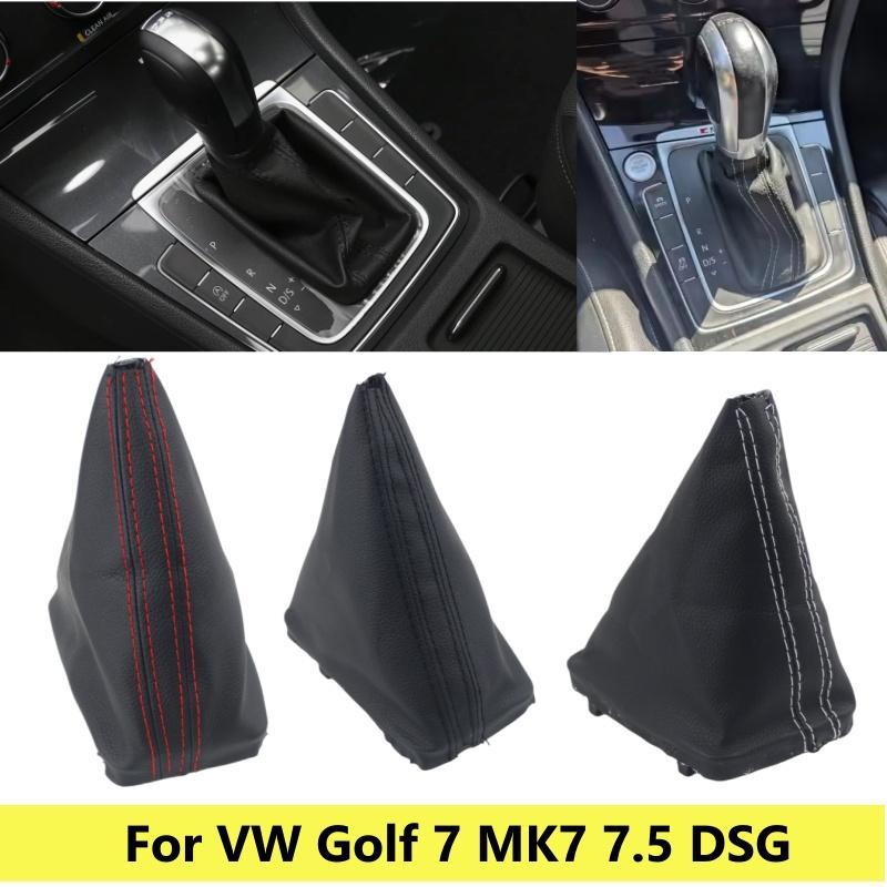 Left Driver Side Leather Gear Shift Knob Lever Shifter Case Gear Shift Collar For Volkswagen VW Golf 7 MK7 7.5 DSG