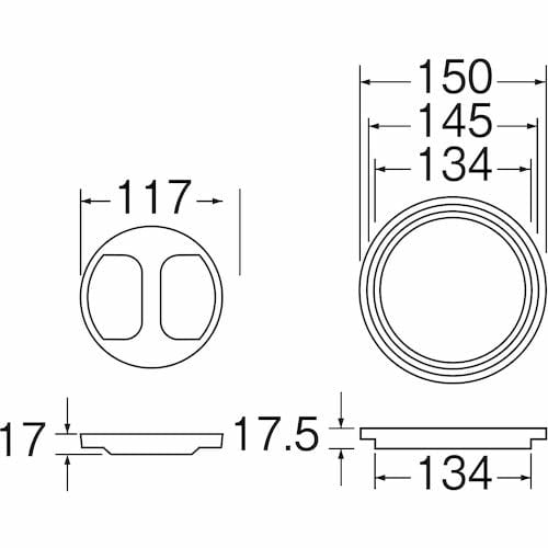 SANEI PH63-9S Sink Drain Plug Lid Set, Fits 3 Sizes, Cuttable to Diameters of 134, 145, and 150 mm