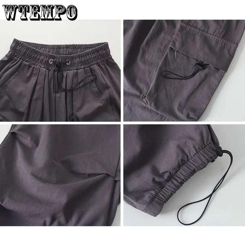 WTEMPO Solide Cargohose Damen Casual Baggy Lange Hose Frühling Herbst Streetwear Vintage Lose Paar Jogginghose